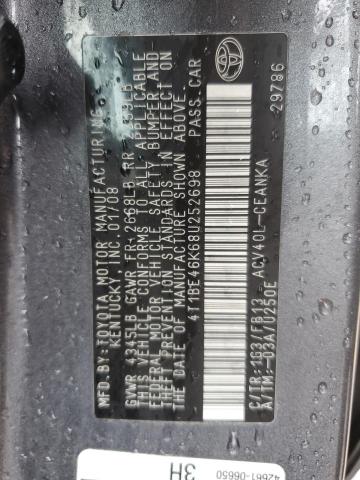 Photo 10 from auction – 2008 TOYOTA CAMRY CE with VIN 4T1BE46K68U252698