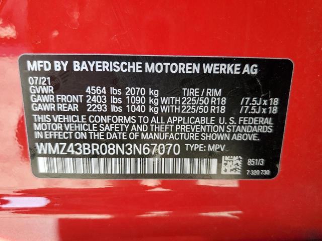Photo 10 from auction – 2022 MINI COOPER COU with VIN WMZ43BR08N3N67070