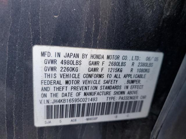 Photo 10 from auction – 2005 ACURA RL with VIN JH4KB16595C021493