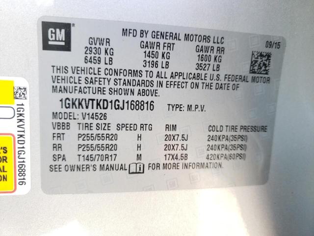 Photo 10 from auction – 2016 GMC ACADIA DEN with VIN 1GKKVTKD1GJ168816
