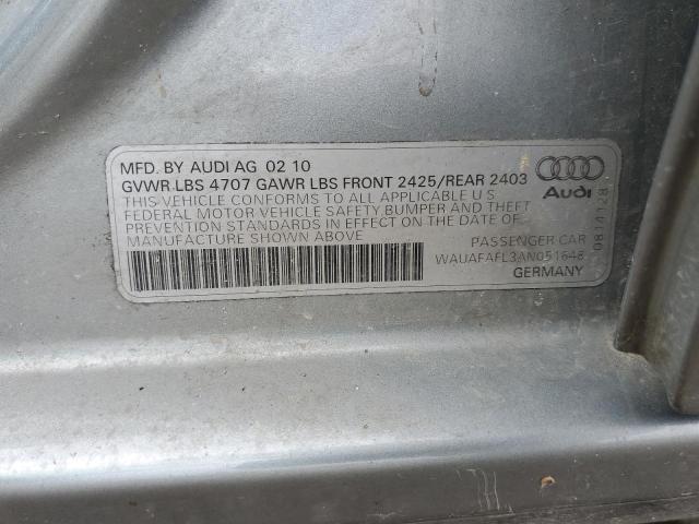 Photo 10 from auction – 2010 AUDI A4 PREMIUM with VIN WAUAFAFL3AN051648