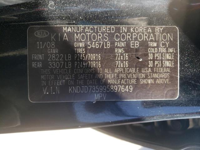 Photo 10 from auction – 2009 KIA SORENTO LX with VIN KNDJD735995897649