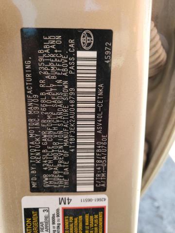 Photo 10 from auction – 2010 TOYOTA CAMRY BASE with VIN 4T1BF3EK2AU048799