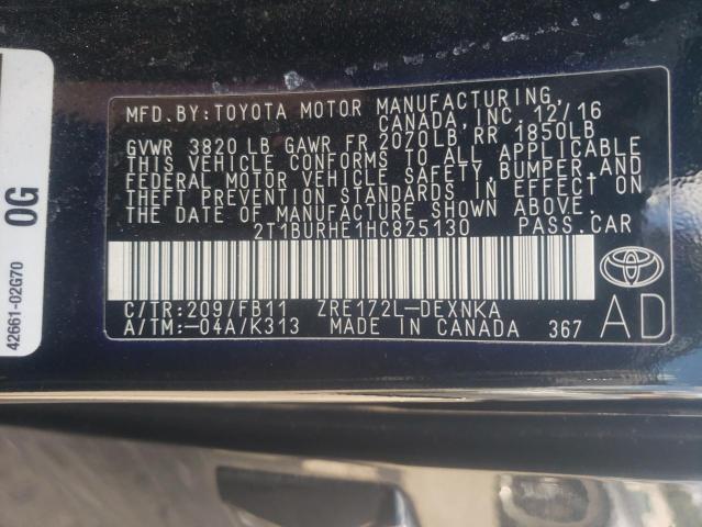 Photo 10 from auction – 2017 TOYOTA COROLLA with VIN 2T1BURHE1HC825130