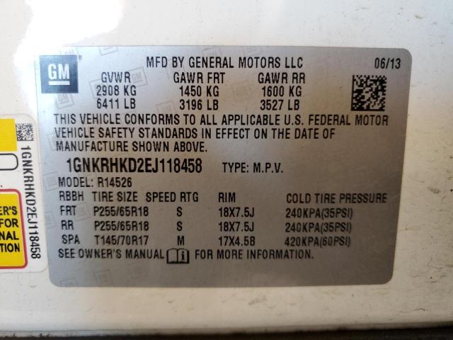 Photo 10 from auction – 2014 CHEVROLET TRAVERSE L with VIN 1GNKRHKD2EJ118458