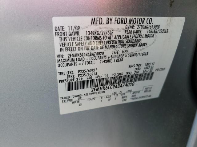 Photo 10 from auction – 2010 FORD FLEX SEL with VIN 2FMHK6CC9ABA74020