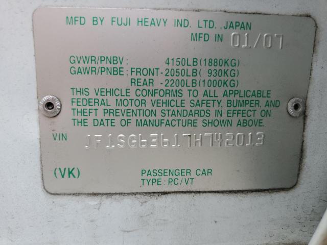 Photo 10 from auction – 2007 SUBARU FORESTER 2 with VIN JF1SG63617H742013