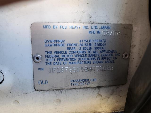 Photo 10 from auction – 2002 SUBARU FORESTER S with VIN JF1SF65542H758528