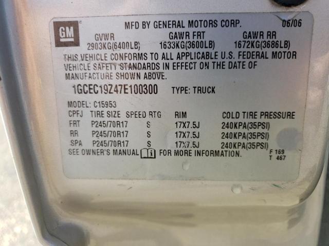 Photo 10 from auction – 2007 CHEVROLET SILVERADO with VIN 1GCEC19Z47E100300