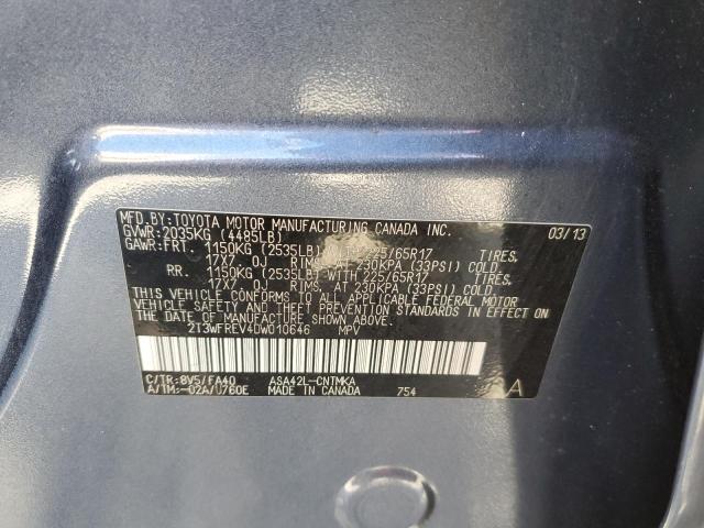 Photo 10 from auction – 2013 TOYOTA RAV4 XLE with VIN 2T3WFREV4DW010646