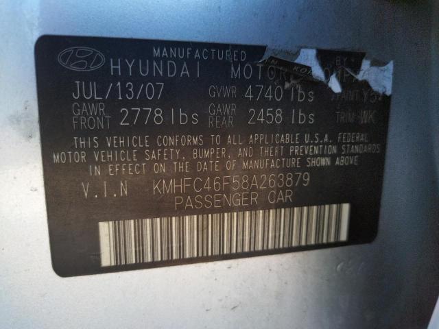 Photo 10 from auction – 2008 HYUNDAI AZERA SE with VIN KMHFC46F58A263879