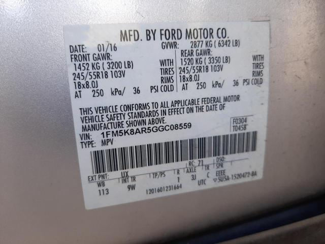 Photo 10 from auction – 2016 FORD EXPLORER P with VIN 1FM5K8AR5GGC08559