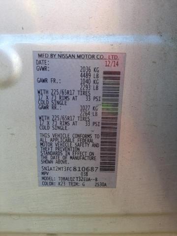 Photo 10 from auction – 2015 NISSAN ROGUE S with VIN 5N1AT2MT3FC810687