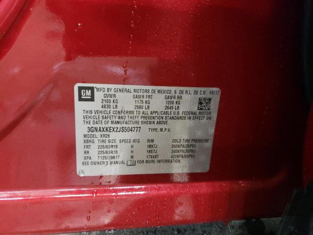 Photo 10 from auction – 2018 CHEVROLET EQUINOX LT with VIN 3GNAXKEX2JS504777