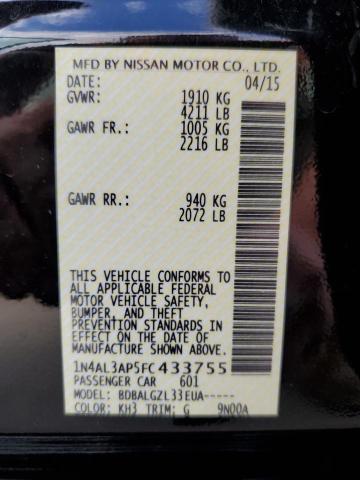 Photo 10 from auction – 2015 NISSAN ALTIMA 2.5 with VIN 1N4AL3AP5FC433755