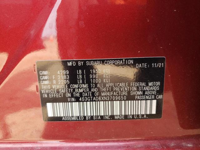 Photo 10 from auction – 2022 SUBARU IMPREZA PR with VIN 4S3GTAD6XN3709650