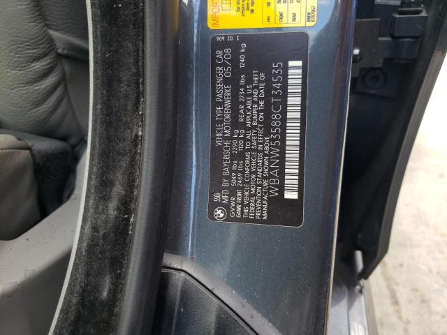 Photo 10 from auction – 2008 BMW 550 I with VIN WBANW53588CT34535