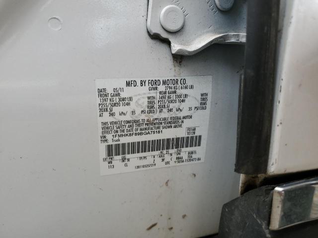 Photo 10 from auction – 2011 FORD EXPLORER L with VIN 1FMHK8F89BGA75181