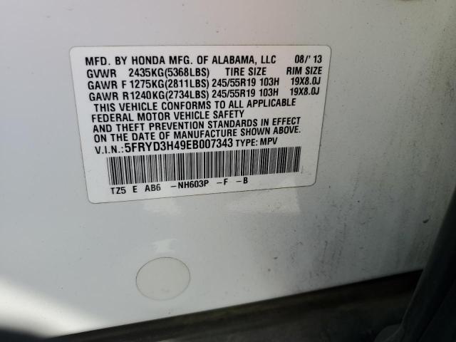 Photo 10 from auction – 2014 ACURA MDX TECHNO with VIN 5FRYD3H49EB007343