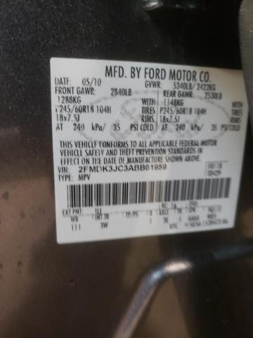 Photo 10 from auction – 2010 FORD EDGE SEL with VIN 2FMDK3JC3ABB61959