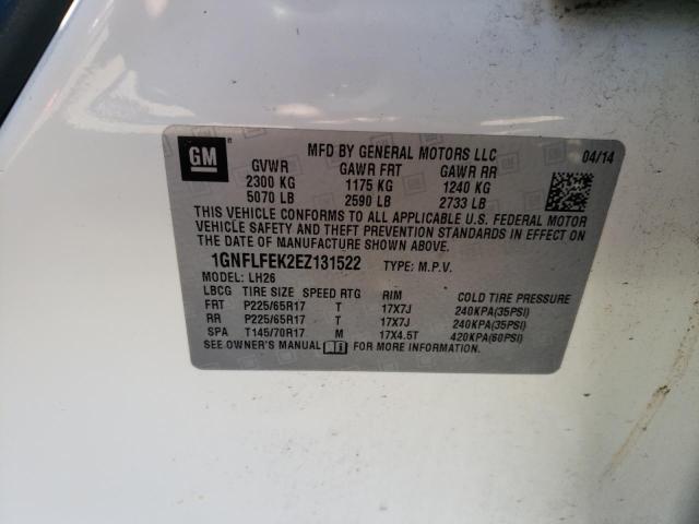 Photo 10 from auction – 2014 CHEVROLET EQUINOX LT with VIN 1GNFLFEK2EZ131522