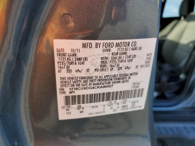 Photo 10 from auction – 2012 FORD ESCAPE XLT with VIN 1FMCU9DG4CKA96507