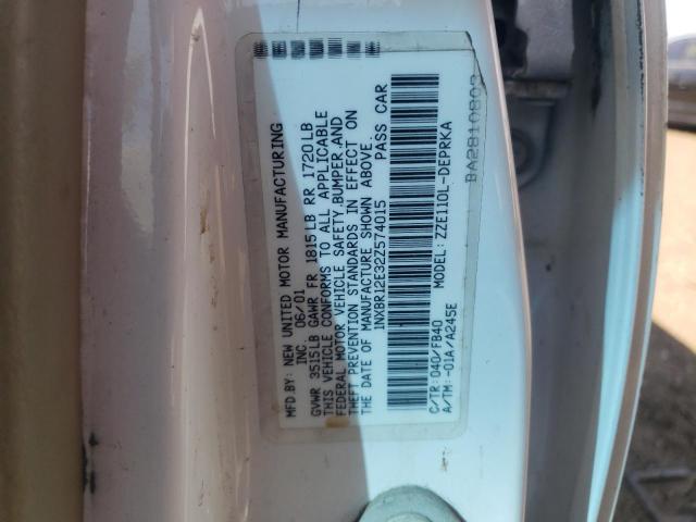 Photo 10 from auction – 2002 TOYOTA CORILLA with VIN 1NXBR12E32Z574015