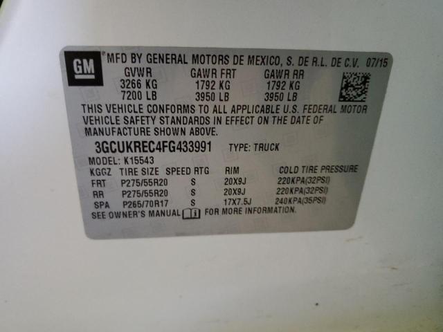 Photo 10 from auction – 2015 CHEVROLET SILVERADO with VIN 3GCUKREC4FG433991