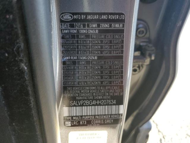 Photo 10 from auction – 2017 LAND ROVER RANGE ROVE with VIN SALVP2BG4HH207634
