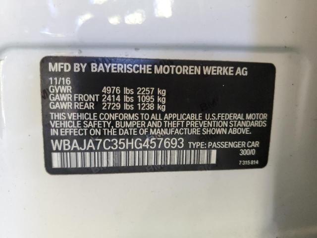 Photo 10 from auction – 2017 BMW 530 XI with VIN WBAJA7C35HG457693