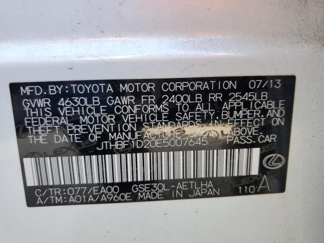 Photo 10 from auction – 2014 LEXUS IS 250 with VIN JTHBF1D20E5007645