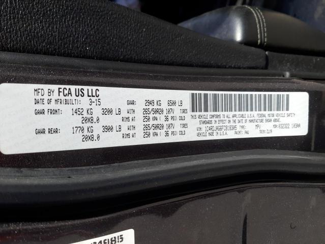 Photo 10 from auction – 2015 DODGE DURANGO SX with VIN 1C4RDJAG6FC818305