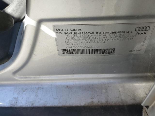 Photo 10 from auction – 2005 AUDI A4 3.2 QUA with VIN WAUDG68E45A448322