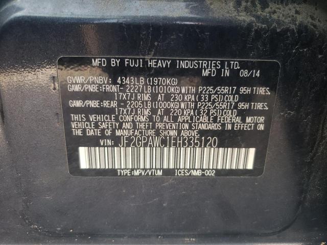 Photo 10 from auction – 2014 SUBARU XV CROSSTR with VIN JF2GPAWC1EH335120