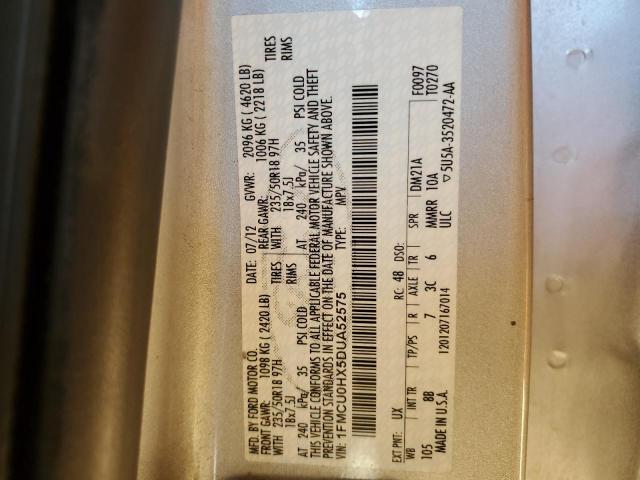 Photo 10 from auction – 2013 FORD ESCAPE SEL with VIN 1FMCU0HX5DUA52575