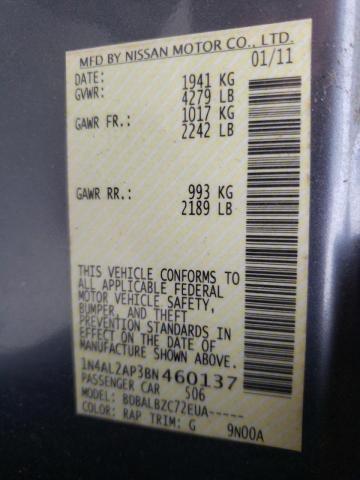 Photo 10 from auction – 2011 NISSAN ALTIMA BAS with VIN 1N4AL2AP3BN460137