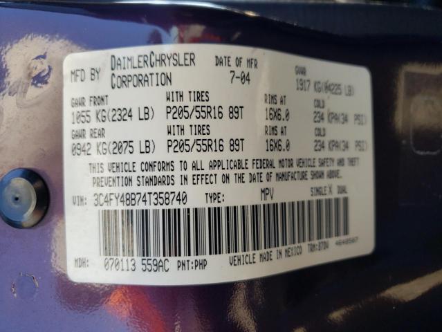 Photo 10 from auction – 2004 CHRYSLER PT CRUISER with VIN 3C4FY48B74T358740