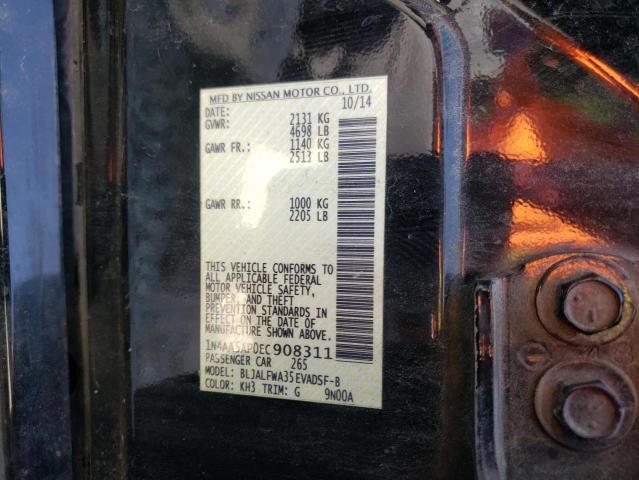 Photo 10 from auction – 2014 NISSAN MAXIMA S with VIN 1N4AA5AP0EC908311