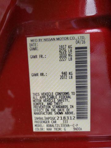 Photo 10 from auction – 2016 NISSAN ALTIMA 2.5 with VIN 1N4AL3AP1GC218312