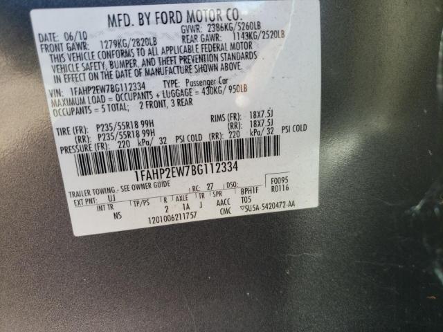 Photo 10 from auction – 2011 FORD TAURUS SEL with VIN 1FAHP2EW7BG112334