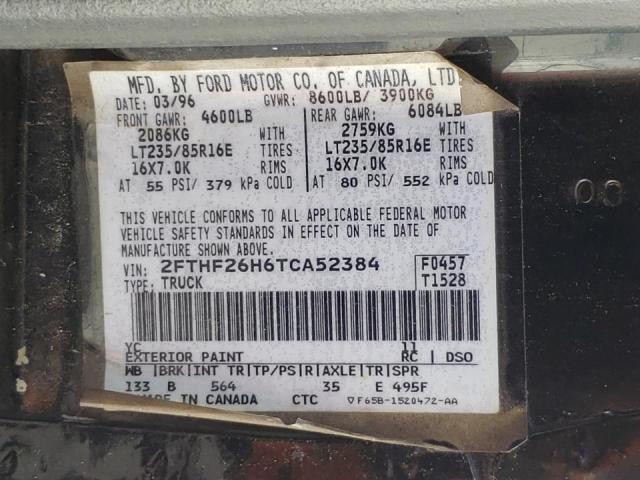 Photo 10 from auction – 1996 FORD F250 with VIN 2FTHF26H6TCA52384