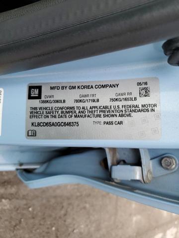 Photo 10 from auction – 2016 CHEVROLET SPARK 1LT with VIN KL8CD6SA0GC646375