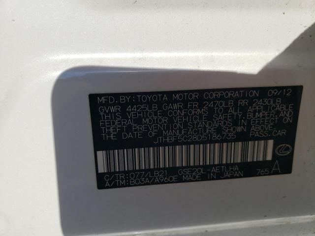 Photo 10 from auction – 2013 LEXUS IS 250 with VIN JTHBF5C28D5186735