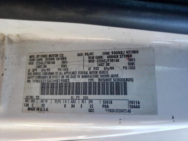 Photo 10 from auction – 2001 FORD ECONOLINE with VIN 1FBSS31S41HB19083