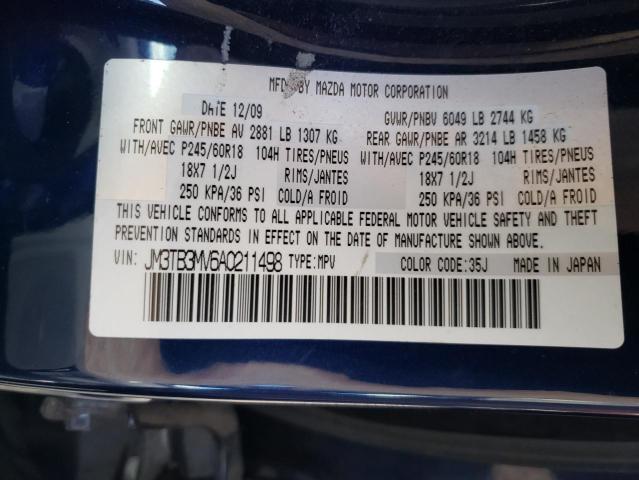 Photo 10 from auction – 2010 MAZDA CX-9 with VIN JM3TB3MV6A0211498