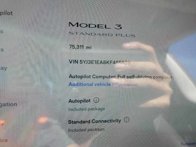 Photo 8 from auction – 2019 TESLA MODEL 3 with VIN 5YJ3E1EA8KF485529