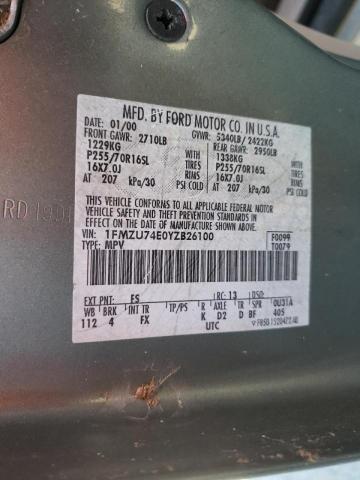 Photo 10 from auction – 2000 FORD EXPLORER E with VIN 1FMZU74E0YZB26100