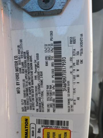 Photo 10 from auction – 2014 FORD FUSION SE with VIN 3FA6P0H77ER179593