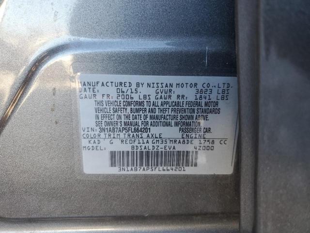 Photo 10 from auction – 2015 NISSAN SENTRA S with VIN 3N1AB7AP5FL664201