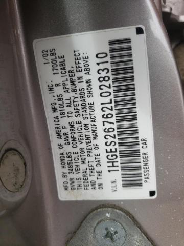 Photo 10 from auction – 2002 HONDA CIVIC EX with VIN 1HGES26762L028310
